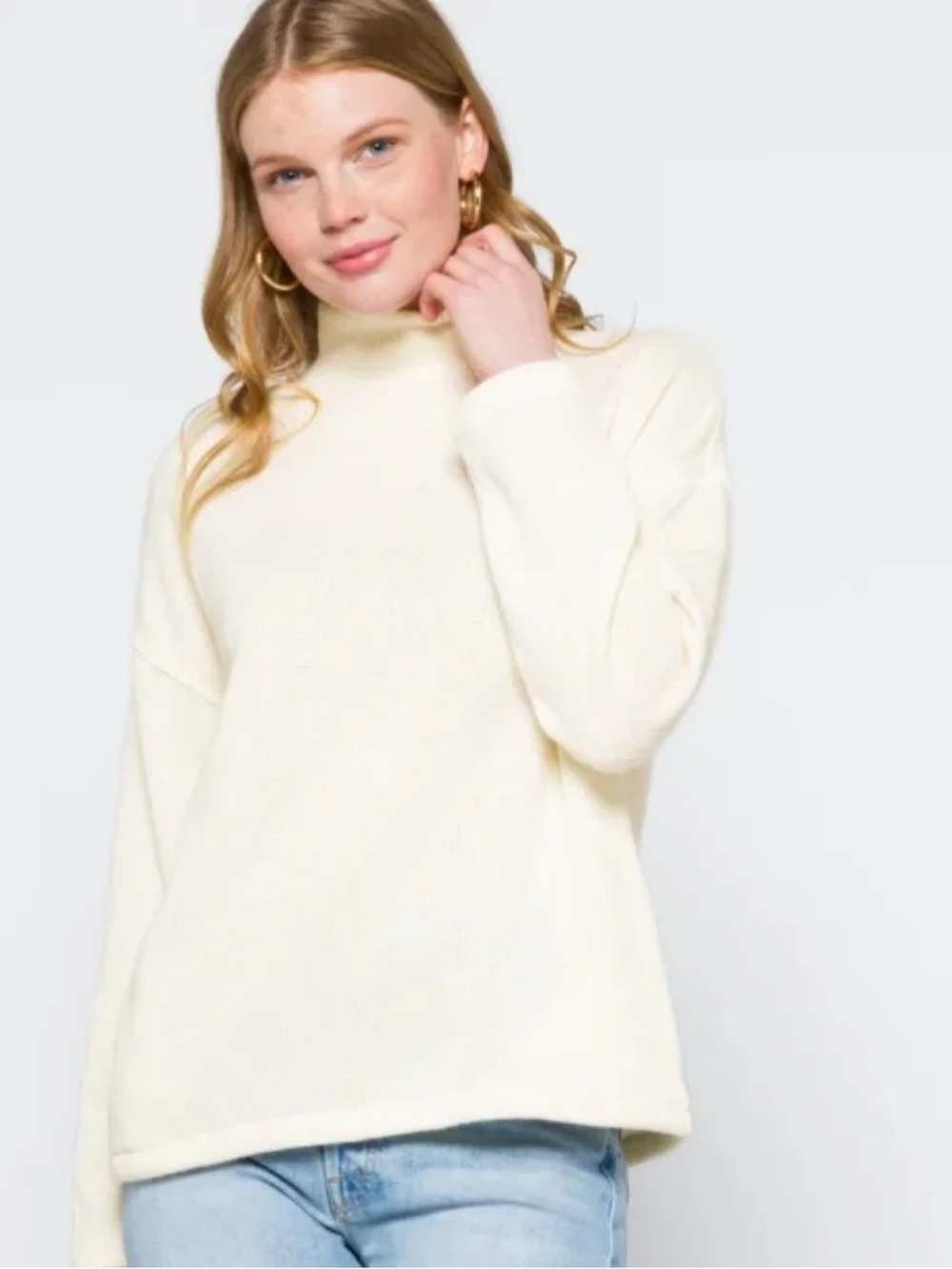 Madewell Cozy Cream Turtleneck Sweater size Medium